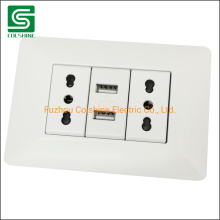 Electrical Socket Outlet Europe Italian Wall Sockets with USB Ports